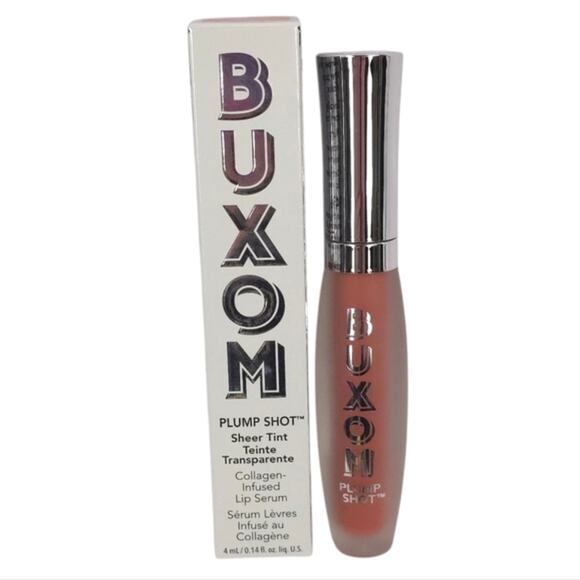Buxom Plump Shot Sheer Tint Collagen Infused Lip Serum Gloss in Plush Peach - Picture 4 of 7